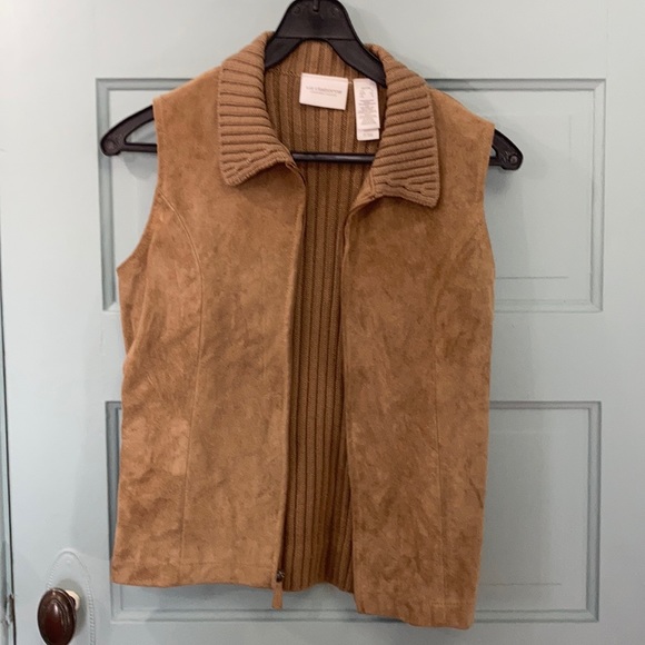 Liz Claiborne Suede and Knit Vest S - Picture 7 of 7